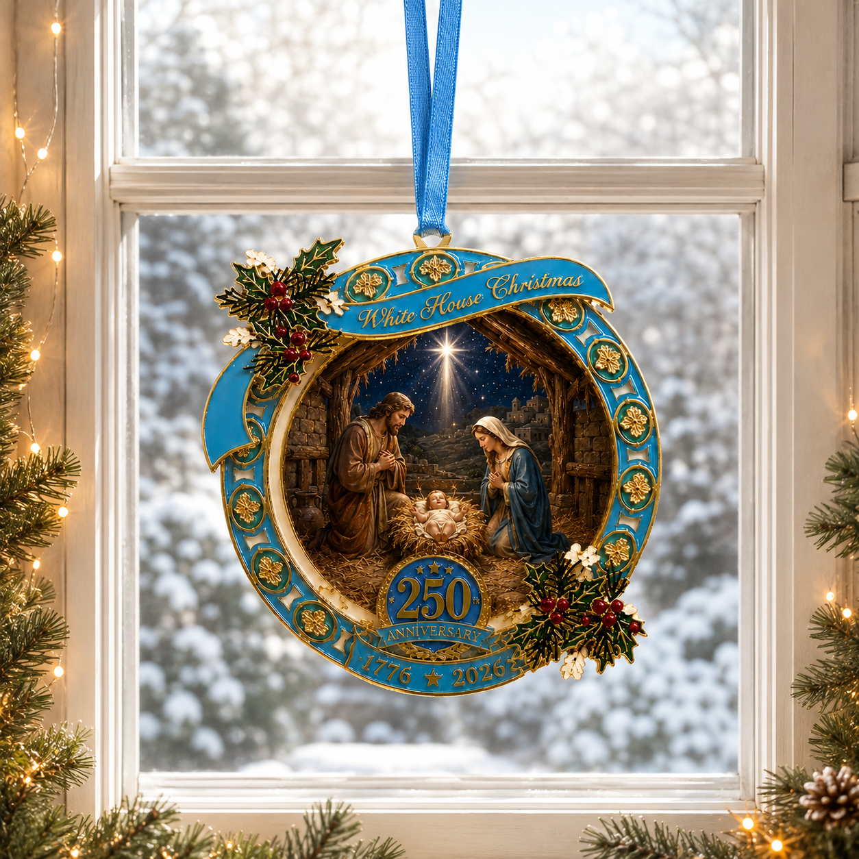🔥Last 30pcs✨⏰ Limited anniversary edition✨49% OFF!🔥250th Anniversary Nativity Scene Christmas Ornament