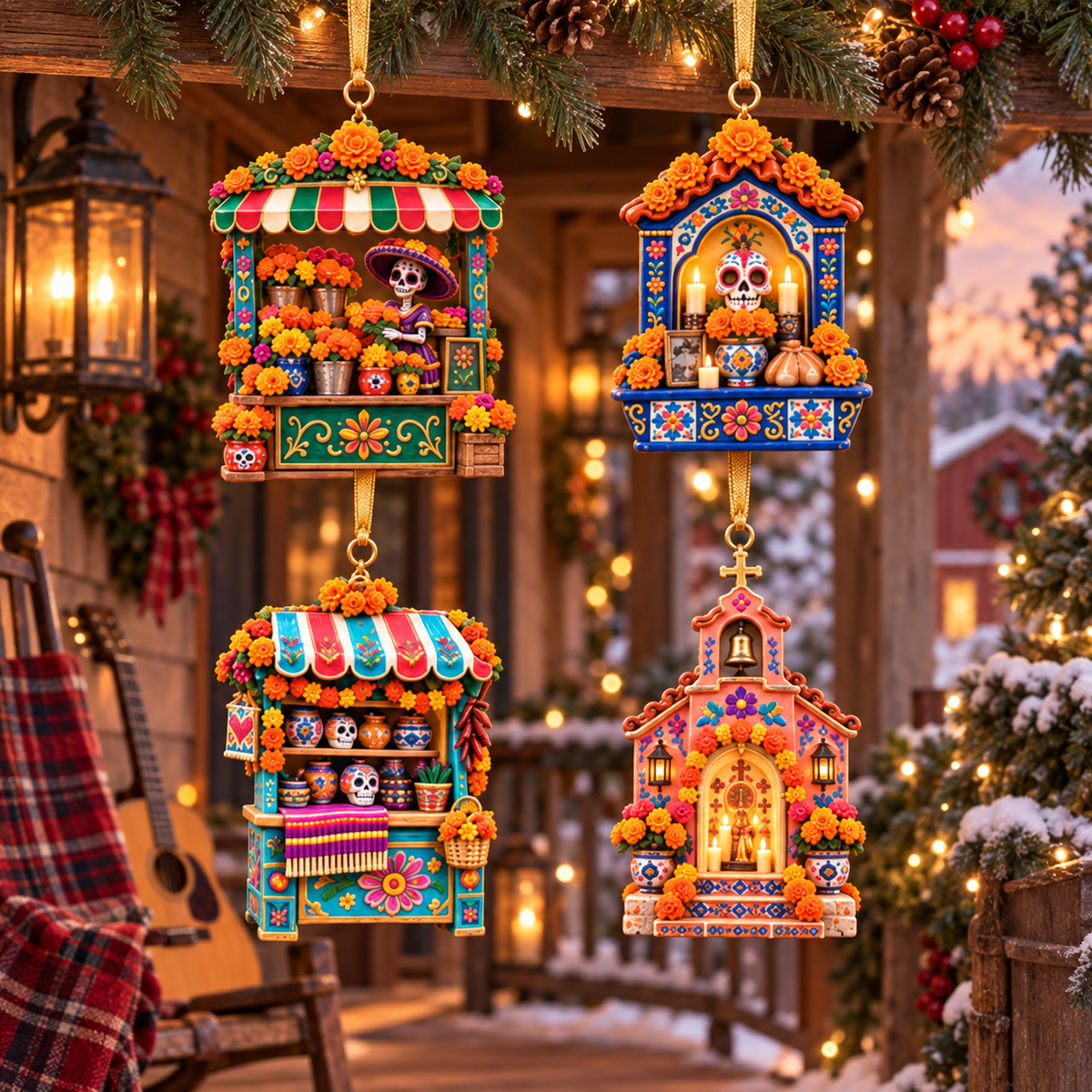2026 Día de Muertos Village Ornaments – Miniature Market & Marigold Keepsake Collection - image 11