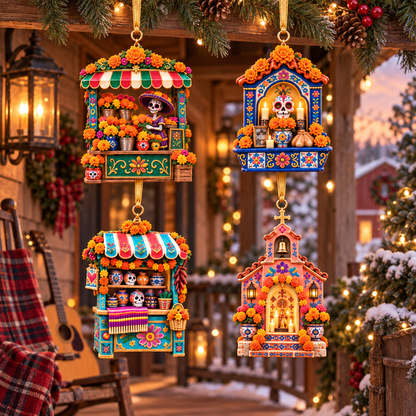 2026 Día de Muertos Village Ornaments – Miniature Market & Marigold Keepsake Collection - image 11