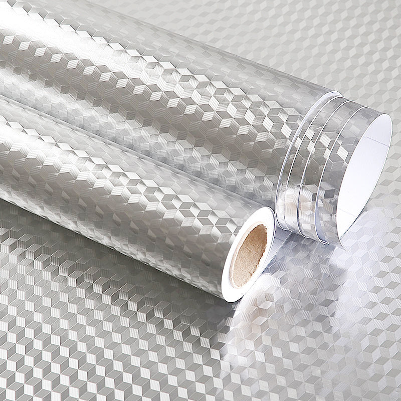 Kitchen Waterproof Oil Proof Aluminum Foil Sticker, Silver Texture Peel🧽 - image 17