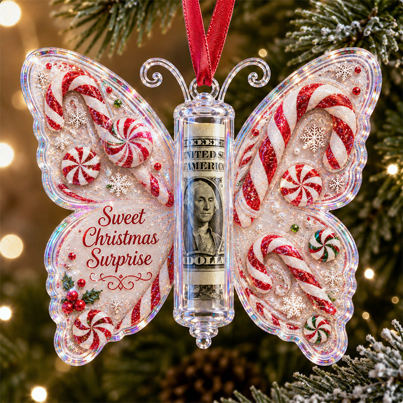 ❤️🔥Last 30pcs🔥🦋💵 Christmas Cash Gift Butterfly Ornament – Holiday Money Holder Keepsake 🎄✨