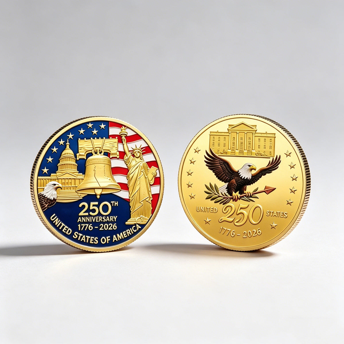 🎉🇺🇸 Limited Edition! 🔥🎁9PCS USA 250th Anniversary Commemorative Coin Gift Set - image 6
