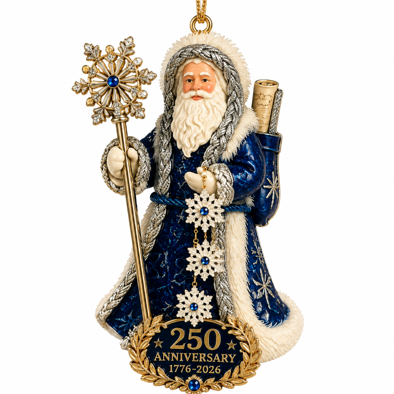 🔥Last 30pcs✨⏰ Limited anniversary edition✨49% OFF!🔥250th Anniversary Snowflake Santa Ornament for the Christmas Tree