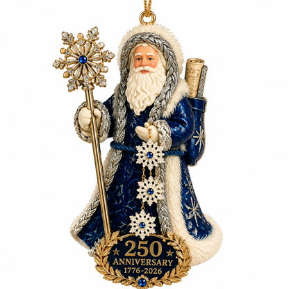 🔥Last 30pcs✨⏰ Limited anniversary edition✨49% OFF!🔥250th Anniversary Snowflake Santa Ornament for the Christmas Tree