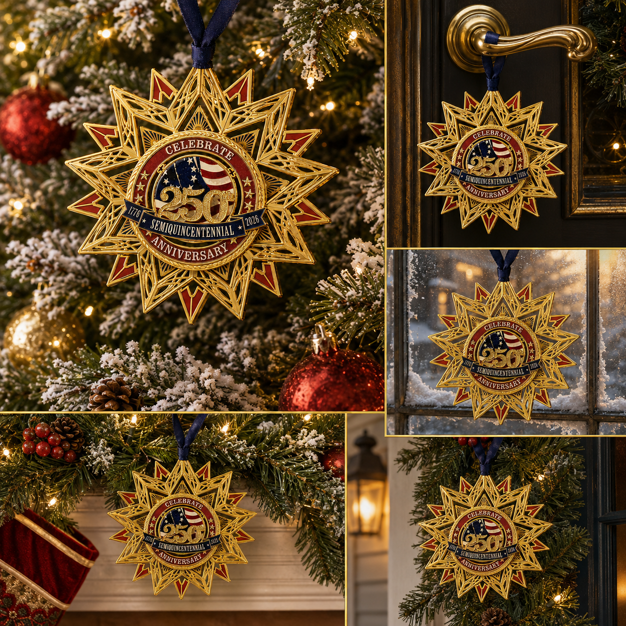 ✨250th Anniversary Commemorative Medal Christmas Tree Ornament