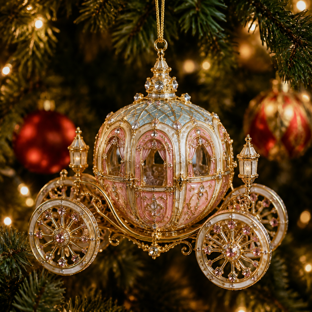 🔥Last 30pcs✨⏰ Limited anniversary edition✨49% OFF!🔥Carriage-shaped Christmas tree ornament
