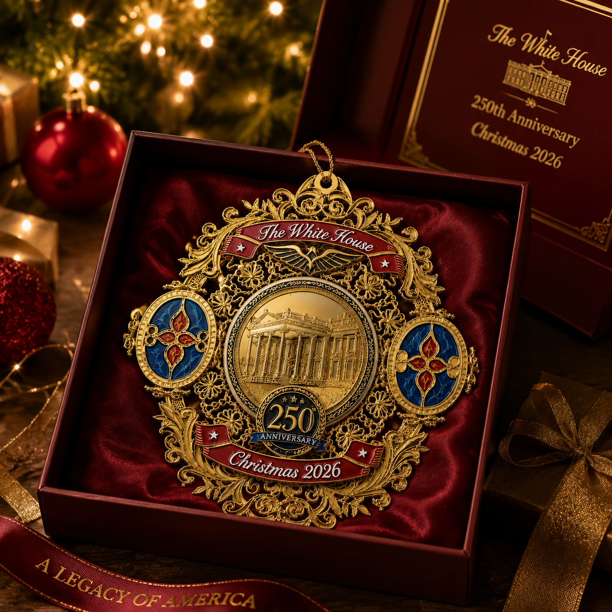 🔥Last 30pcs✨⏰ Limited anniversary edition✨49% OFF!🔥White House 250th Anniversary Christmas Commemorative Ornament