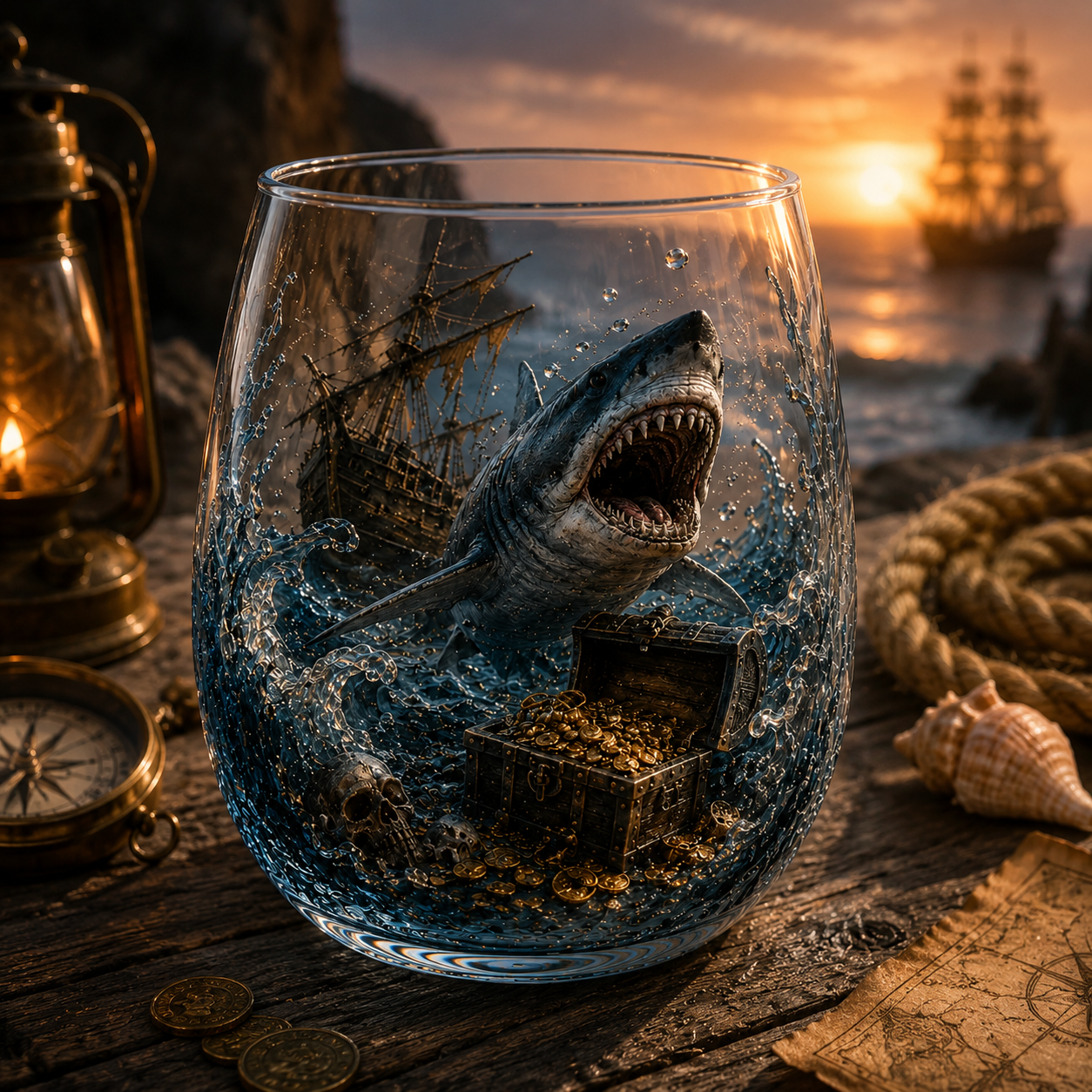 ⏰LIMITED TIME 49% OFF!🔥🌊Limited Edition Pirate Wine Glass Series