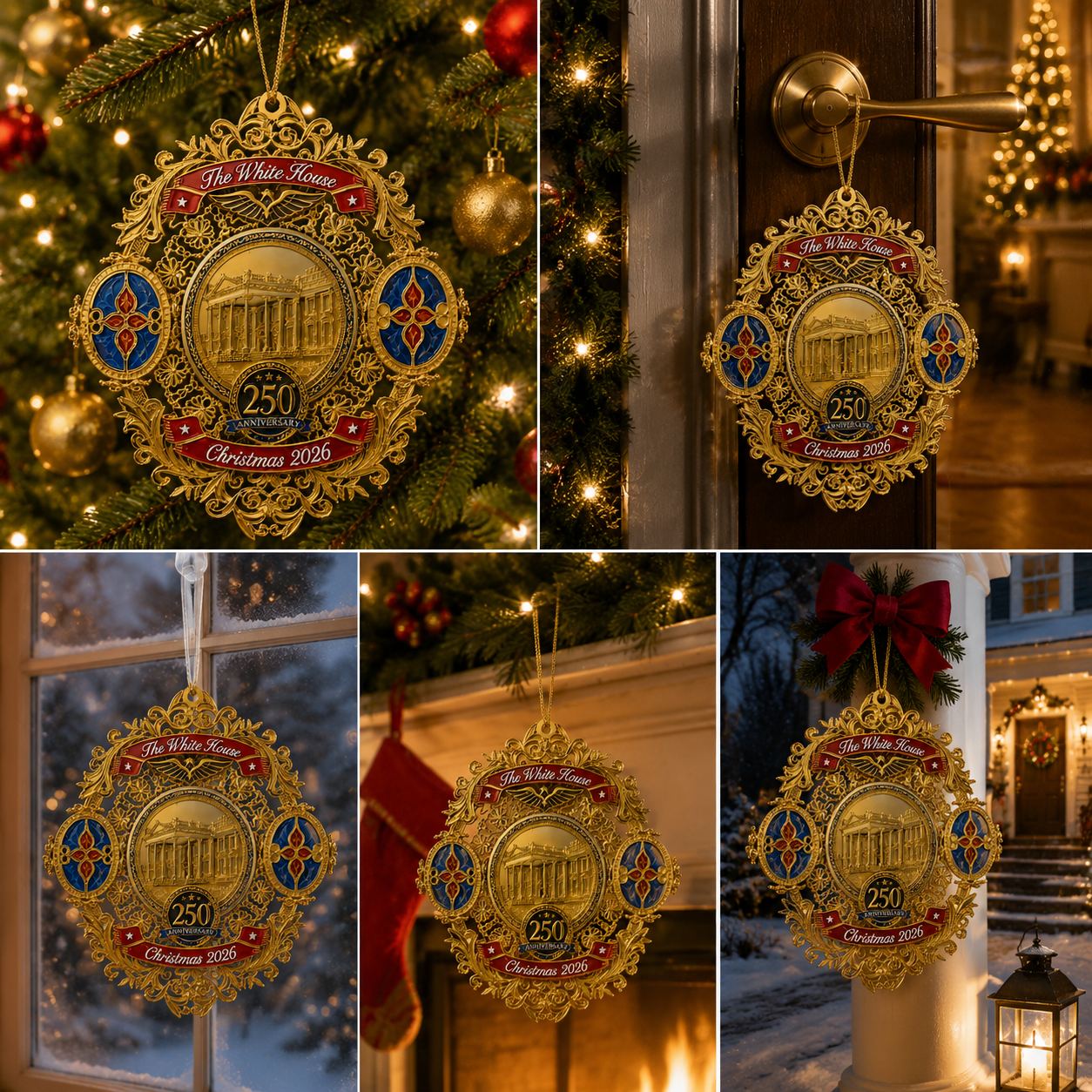 🔥Last 30pcs✨⏰ Limited anniversary edition✨49% OFF!🔥White House 250th Anniversary Christmas Commemorative Ornament