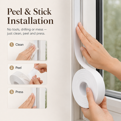 16.4Ft Door Weather Stripping | Adhesive Draft Stopper Seal Strip for Doors, Windows & Shower Doors - image 3