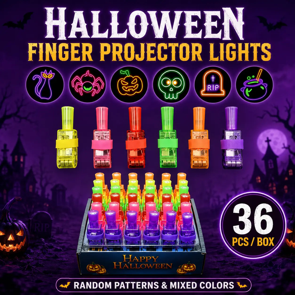👻🎃 Halloween Finger Projector Rings – LED Party Favors for Kids - image 8