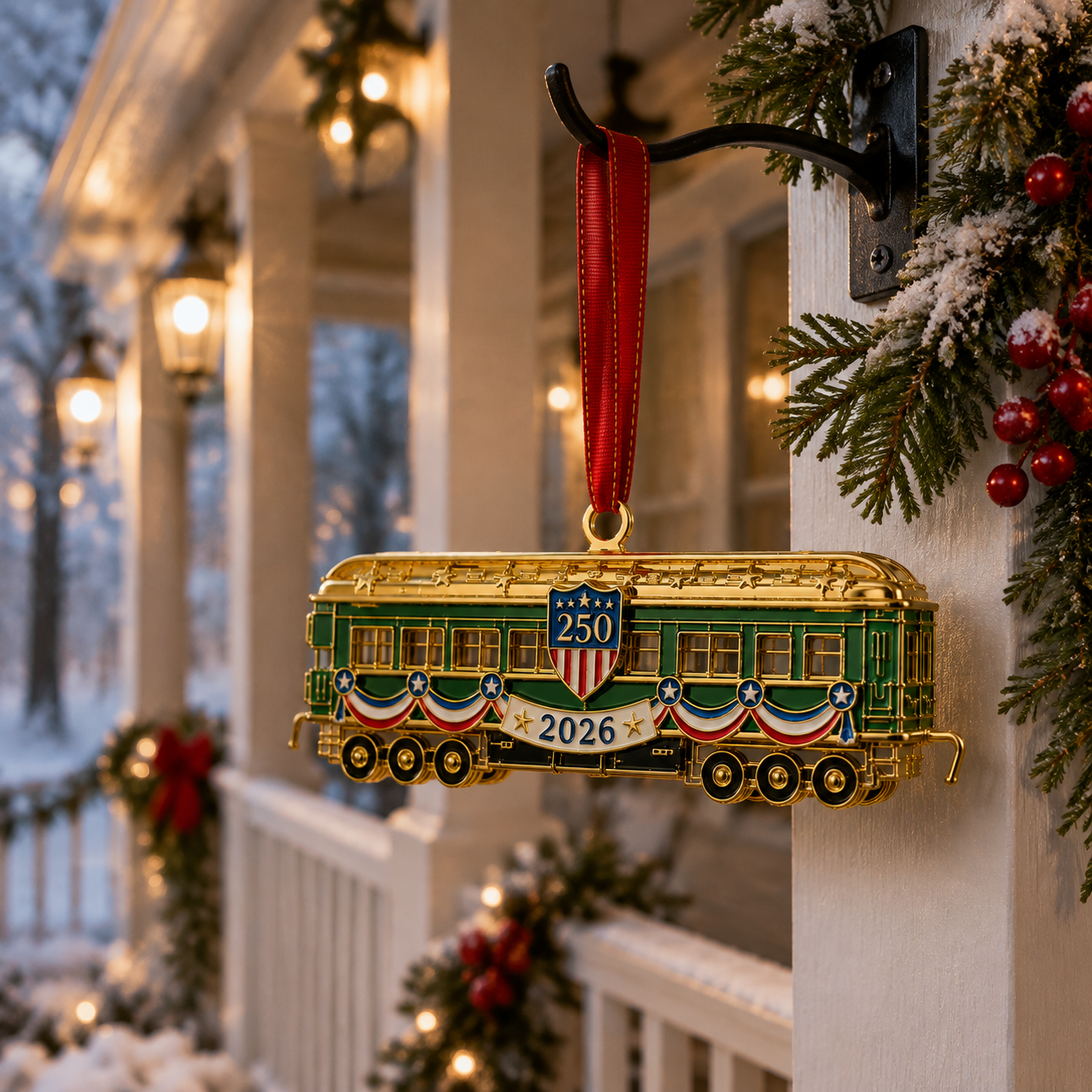 🔥Last 30pcs✨⏰ Limited anniversary edition✨49% OFF!🔥250th Anniversary Edition Gold-and-Green Vintage Tram