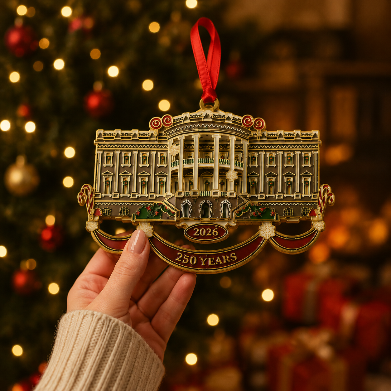 🔥Last 30pcs✨⏰ Limited anniversary edition✨49% OFF!🔥White House Christmas tree ornaments