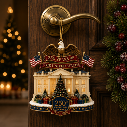 🔥Last 30pcs✨⏰ Limited anniversary edition✨49% OFF!🔥USA 250th Anniversary White House Christmas Ornament