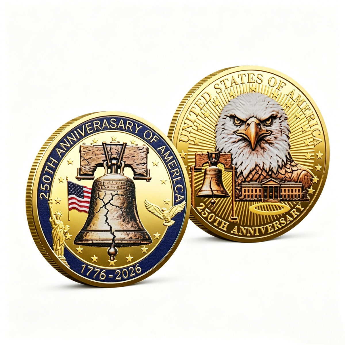 🎉🇺🇸 Limited Edition! 🔥🎁9PCS USA 250th Anniversary Commemorative Coin Gift Set - image 7
