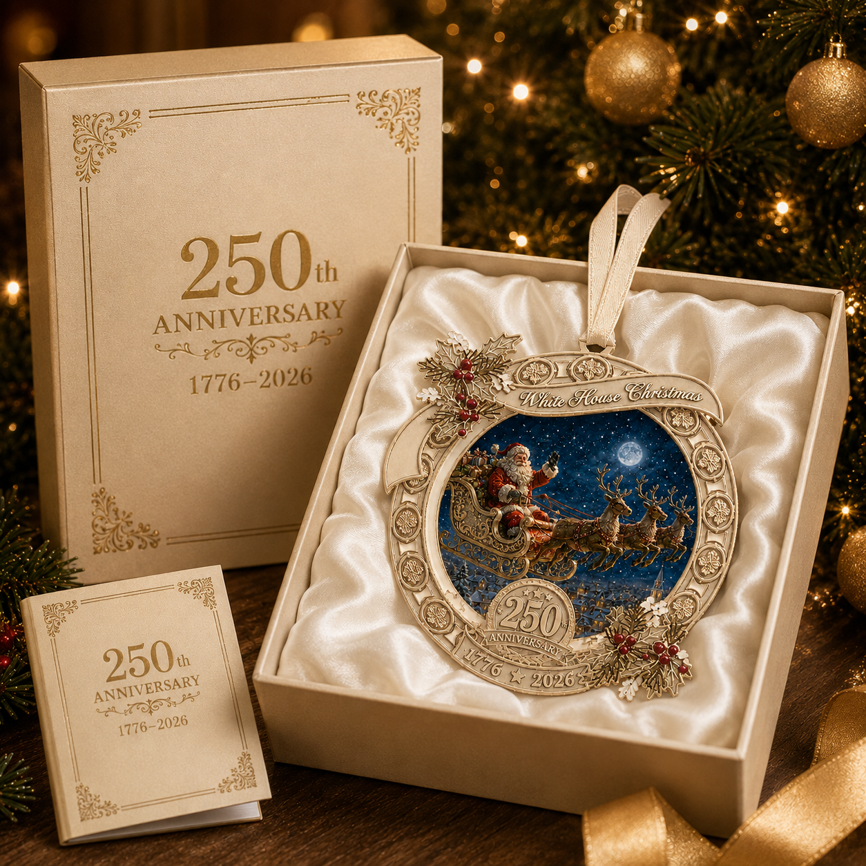 🔥Last 30pcs✨⏰ Limited anniversary edition✨49% OFF!🔥250th Anniversary Edition Santa's Sleigh Scene Ornament