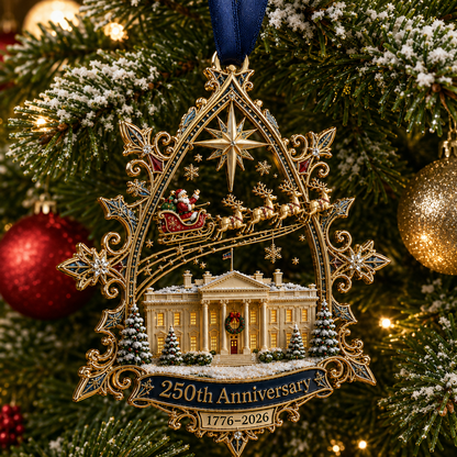 ✨250th Anniversary: Santa Flying Over the White House on a Snowy Night