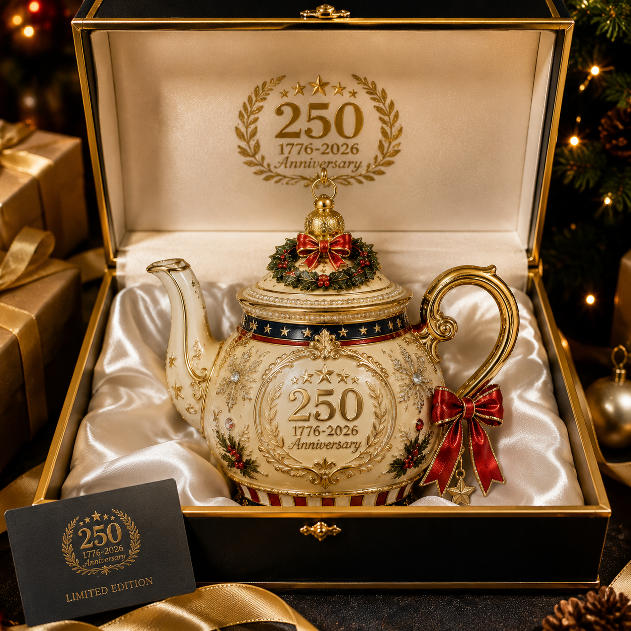 🔥Last 30pcs✨⏰ Limited anniversary edition✨49% OFF!🔥250th Anniversary Teapot Christmas Ornament