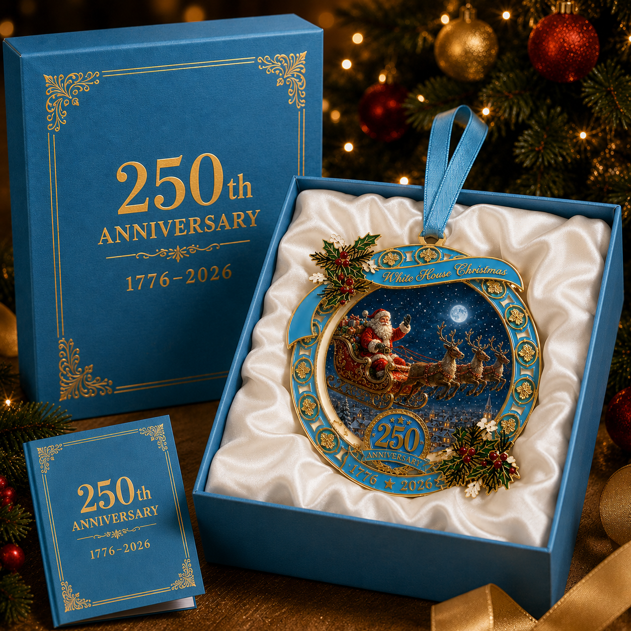 🔥Last 30pcs✨⏰ Limited anniversary edition✨49% OFF!🔥250th Anniversary Edition Santa's Sleigh Scene Ornament