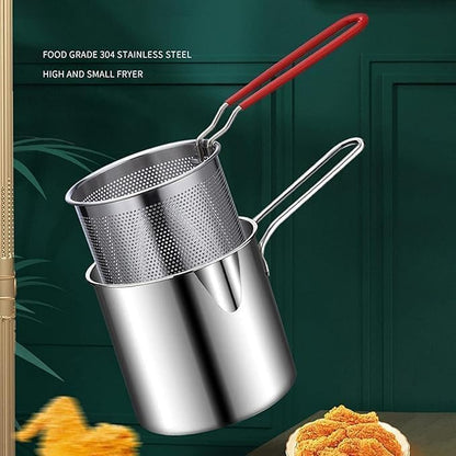 Stainless Steel Deep Fryer Set - 1-Person Mini Pot with Fry Pot, Filter Basket & Food Clip 🍳 - image 4