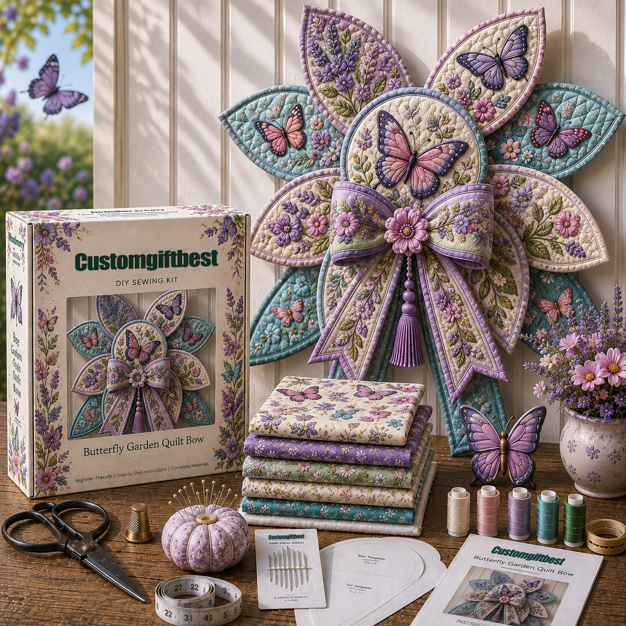 Garden Quilt Bow DIY Sewing Kit - image 4