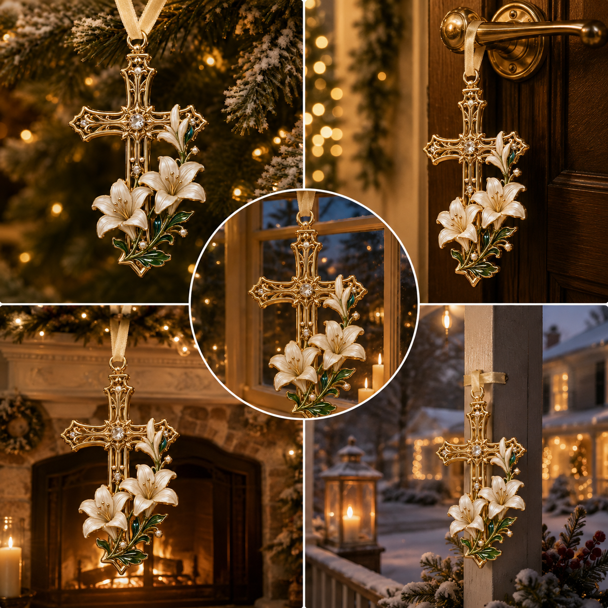 ✨Cross-shaped Christmas tree ornament