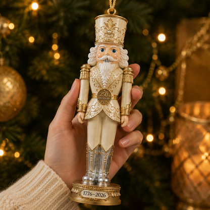 🔥Last 30pcs✨⏰ Limited anniversary edition✨49% OFF!🔥2026 America 250th Anniversary Ivory & Gold Nutcracker Ornament