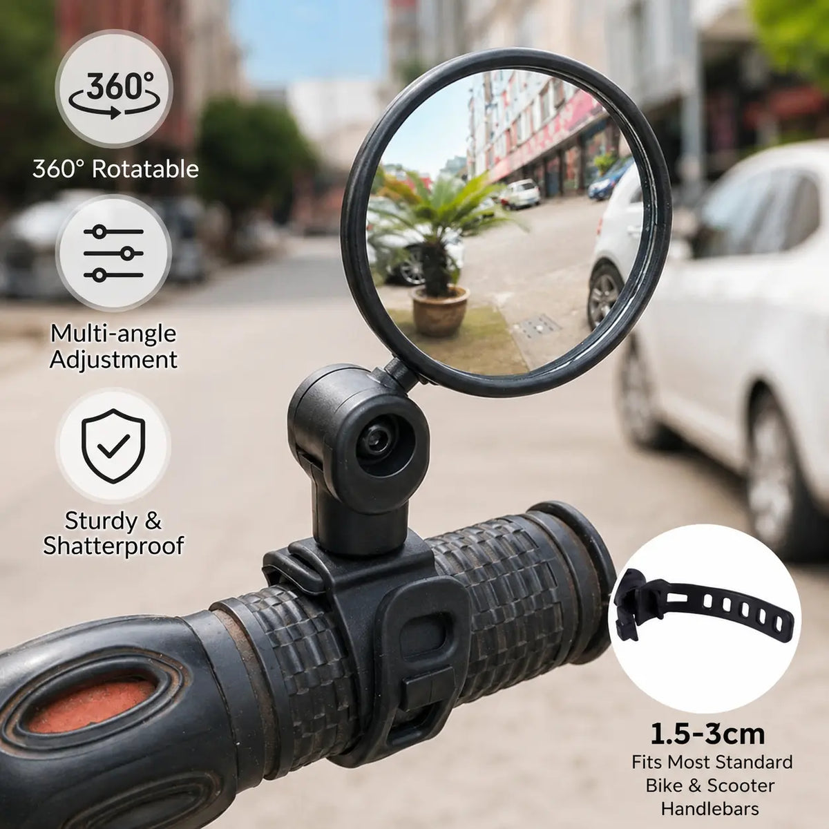 2 Counts, Bicycle Handlebar Convex Rearview Mirror🚲 - image 2