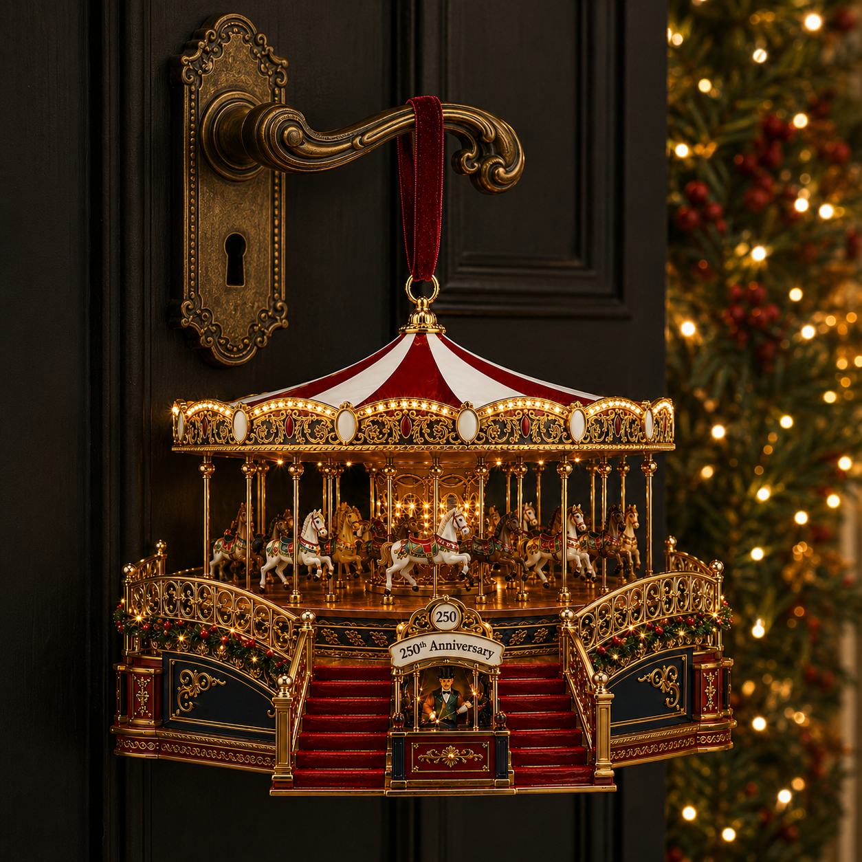 ✨Animated World's Fair Boardwalk Carousel Christmas Tree Ornament