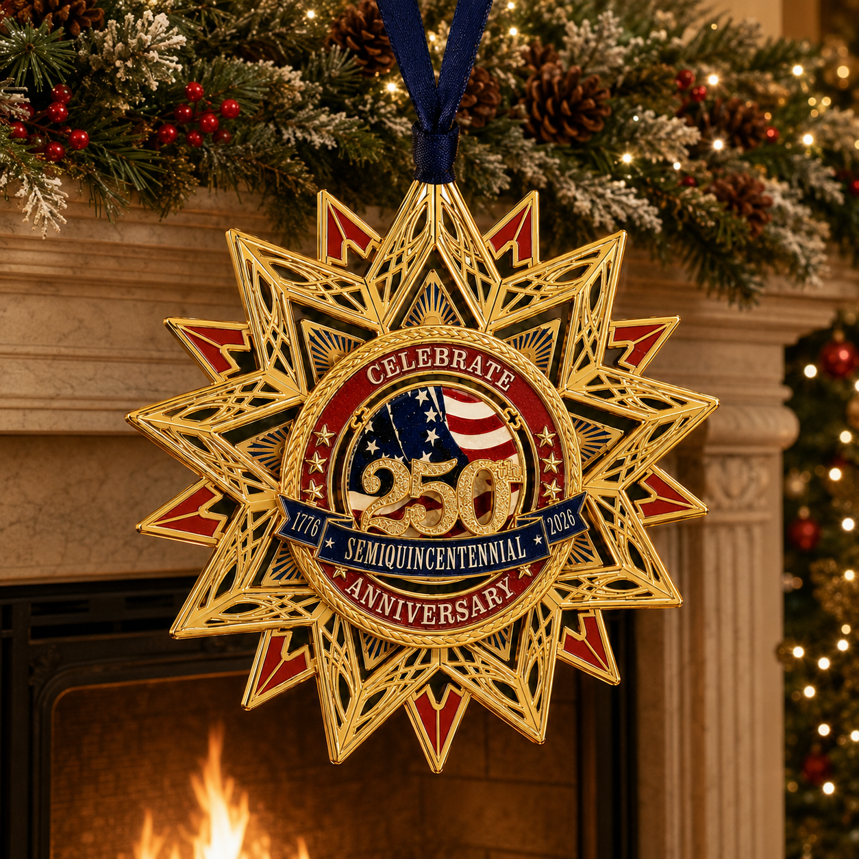 ✨250th Anniversary Commemorative Medal Christmas Tree Ornament