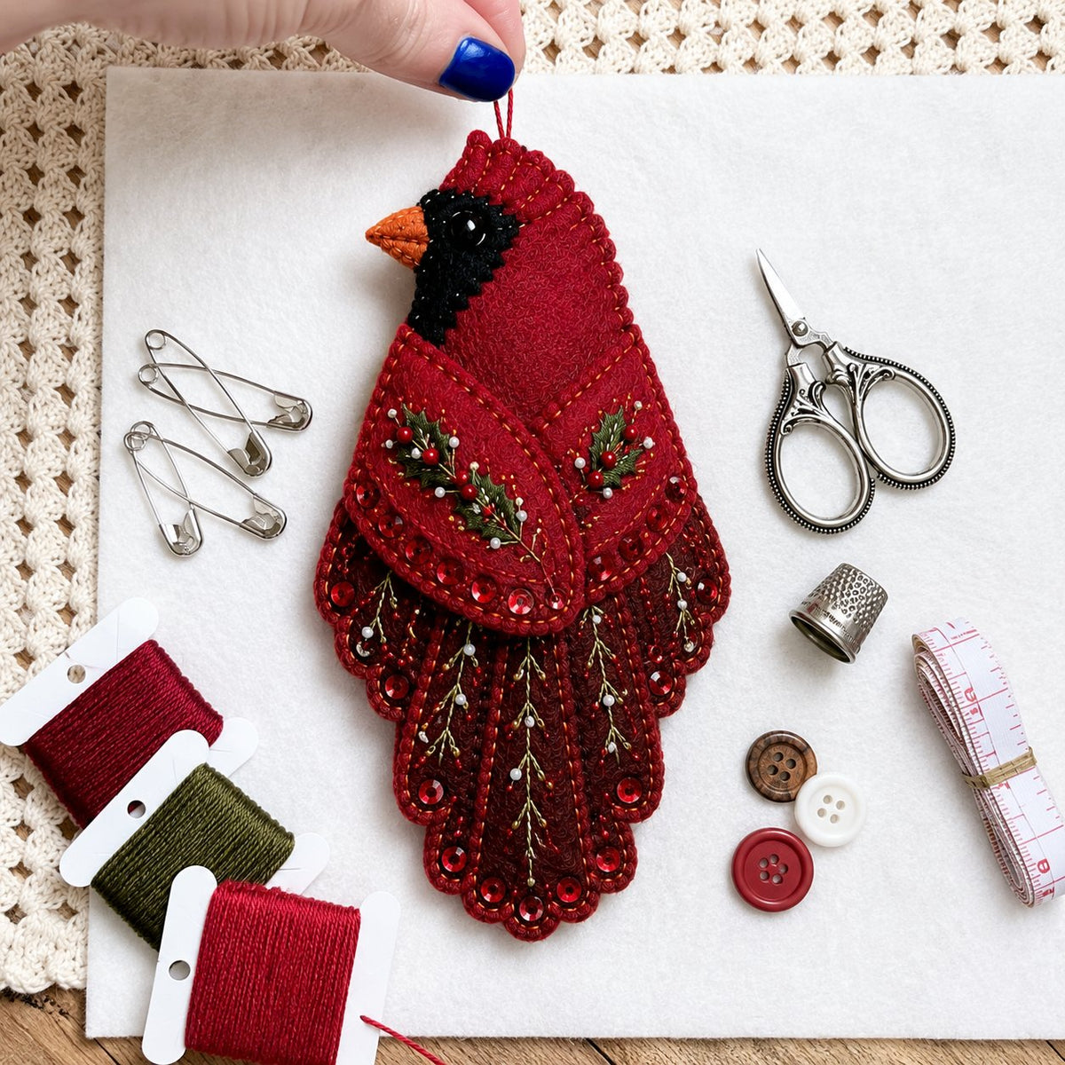🐦 Bird-Shaped Felt Sewing Organizer DIY Kit - image 2