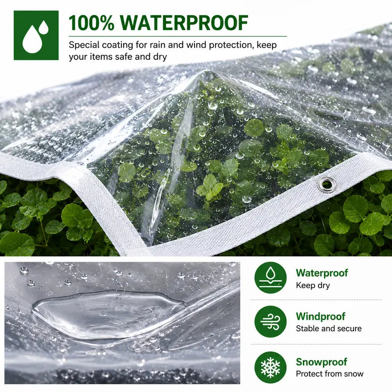 Clear Waterproof PE Tarp, Transparent Outdoor Cover with Metal Grommets🛡️ - image 6