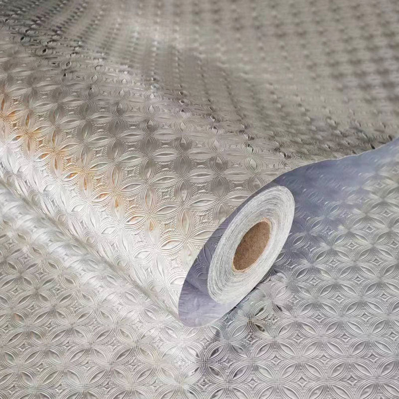 Kitchen Waterproof Oil Proof Aluminum Foil Sticker, Silver Texture Peel🧽 - image 14