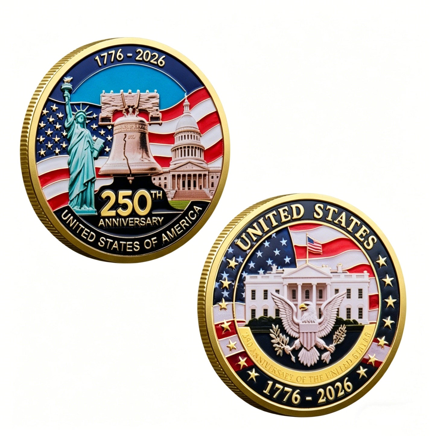 🎉🇺🇸 Limited Edition! 🔥🎁9PCS USA 250th Anniversary Commemorative Coin Gift Set - image 8