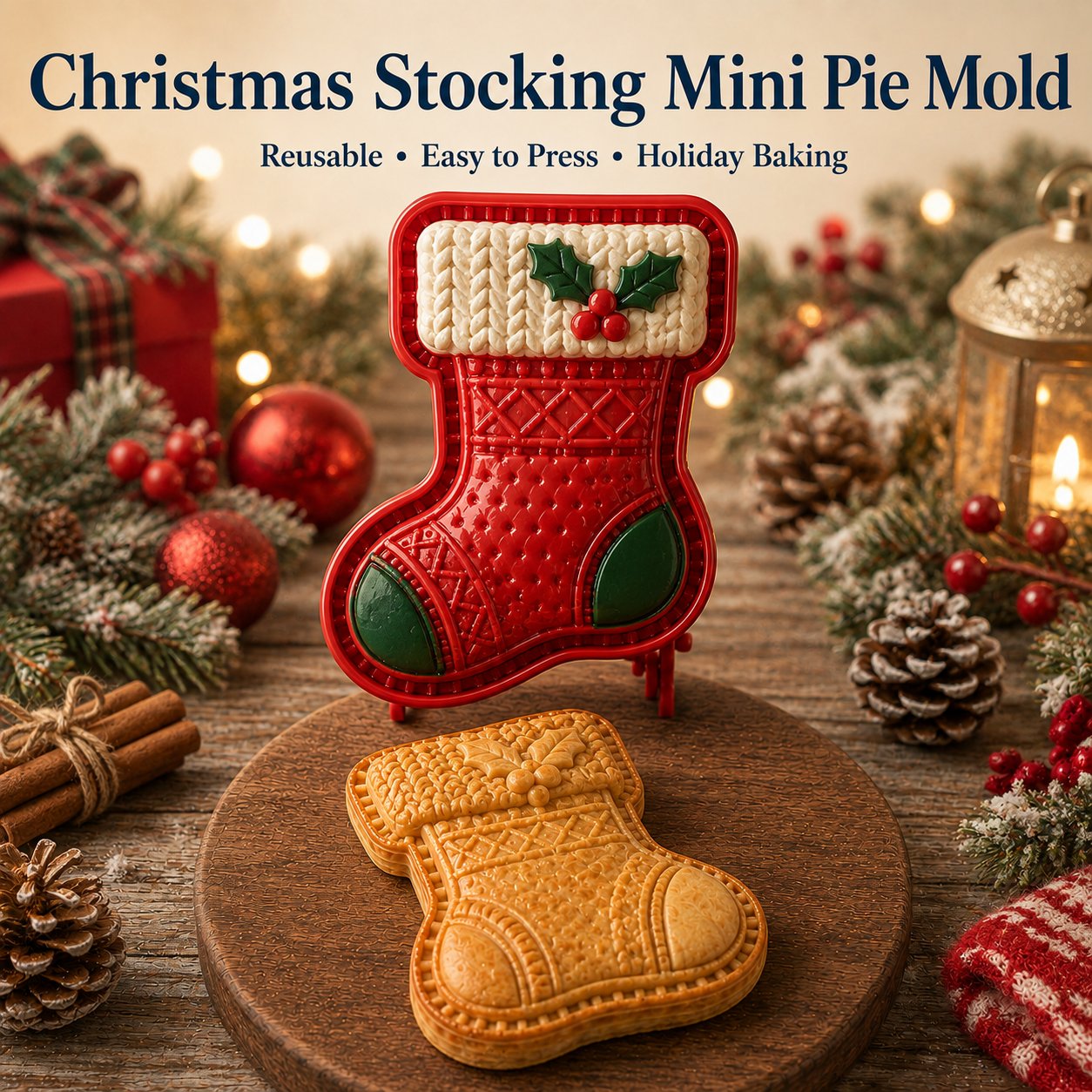 ⏳ Last Day 50% OFF – 🎄 9-Design Christmas Mini Pie Mold Collection | Reusable Embossed Molds for Shaping Detailed Santa, Snowman, Reindeer, Tree & Holiday Pies 🥧✨