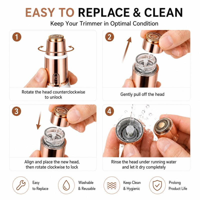 2 in 1 facial & eyebrow hair trimmer for Women, Rechargeable Face Razor✨ - image 5