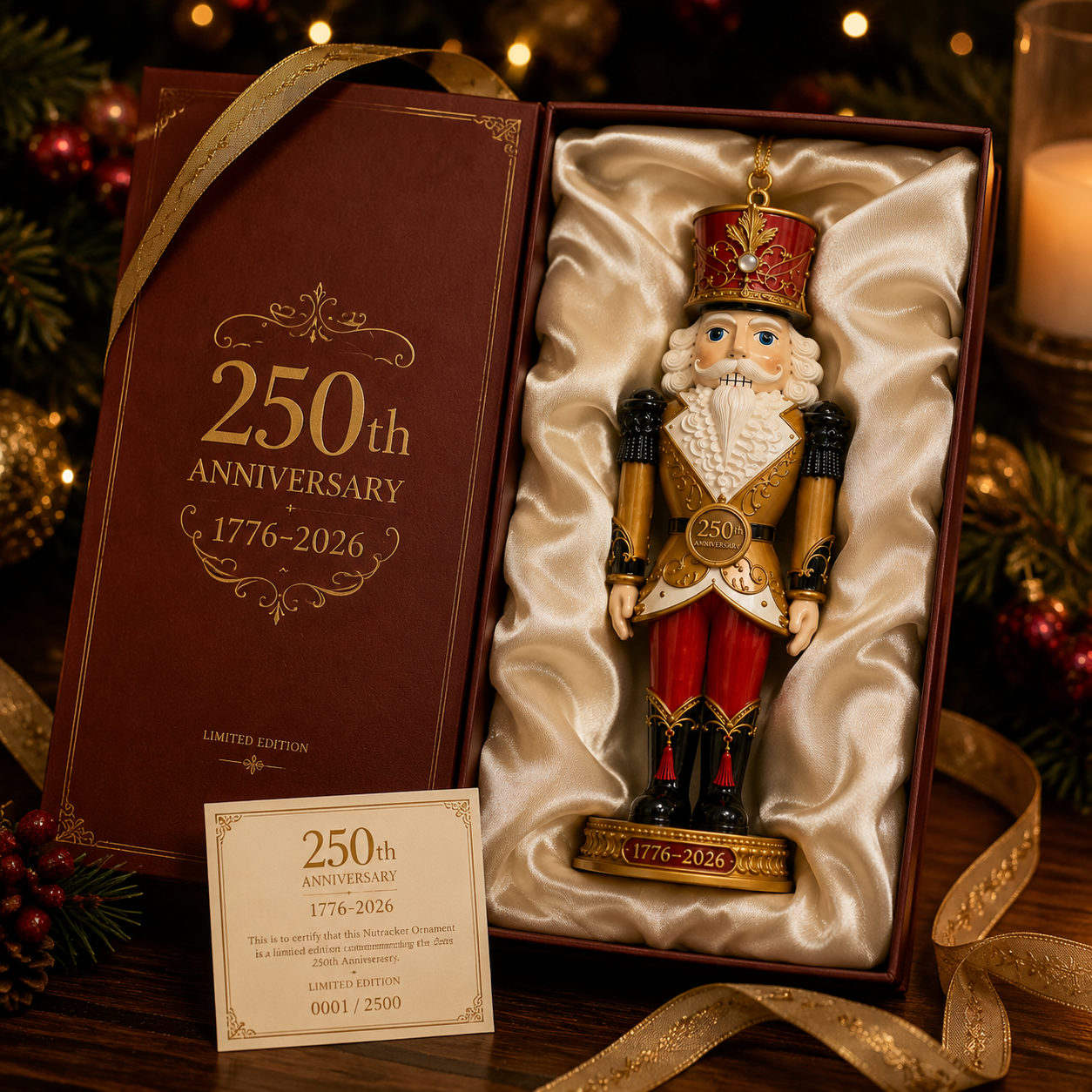 🔥Last 30pcs✨⏰ Limited anniversary edition✨49% OFF!🔥2026 America 250th Anniversary Heritage Gold Nutcracker Ornament