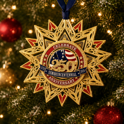 ✨250th Anniversary Commemorative Medal Christmas Tree Ornament