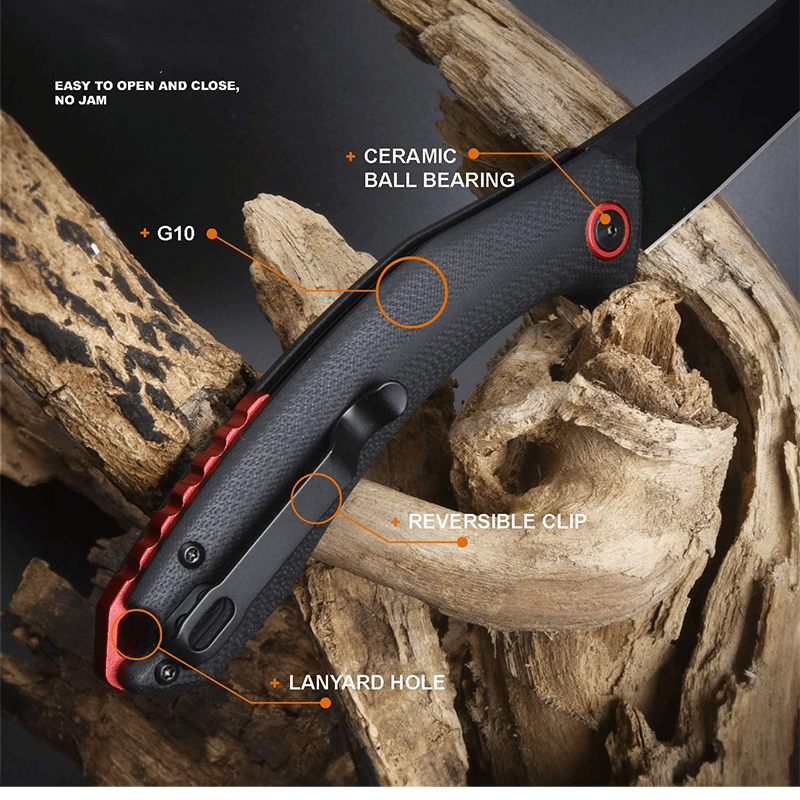 🔥Limited Time Discount 💥 Upgrade Blue Moon J1906 AR-RPM9 Steel Blade G10 Handle Folding Knives