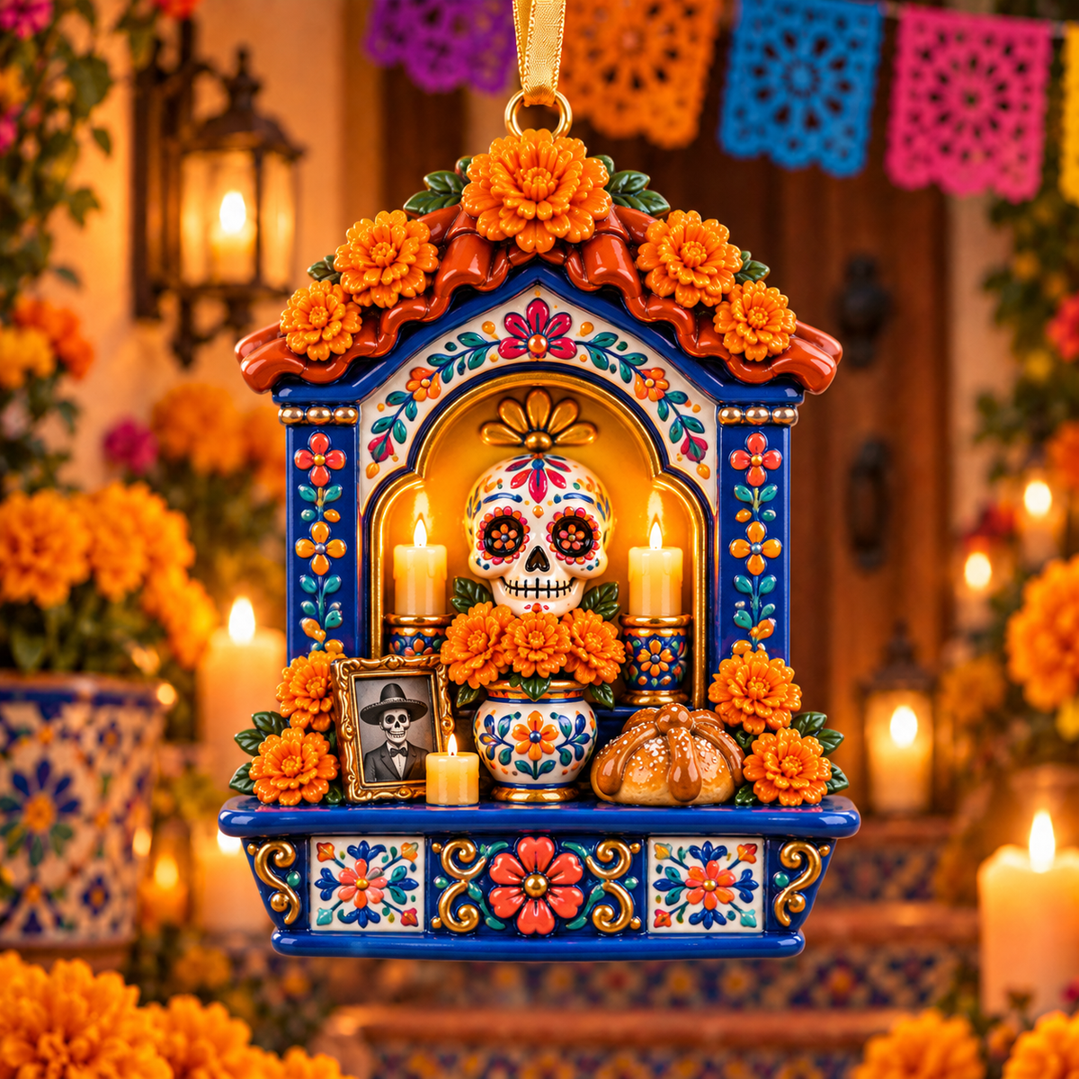 2026 Día de Muertos Village Ornaments – Miniature Market & Marigold Keepsake Collection - image 7