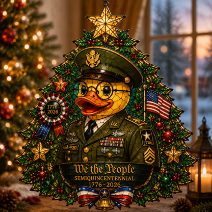 ⏰LIMITED TIME 49% OFF!🔥High-Quality Custom Hand-Painted Patriotic Duck-Shaped Christmas Tree Ornament — U.S. Semiquincentennial Commemorative Ornament