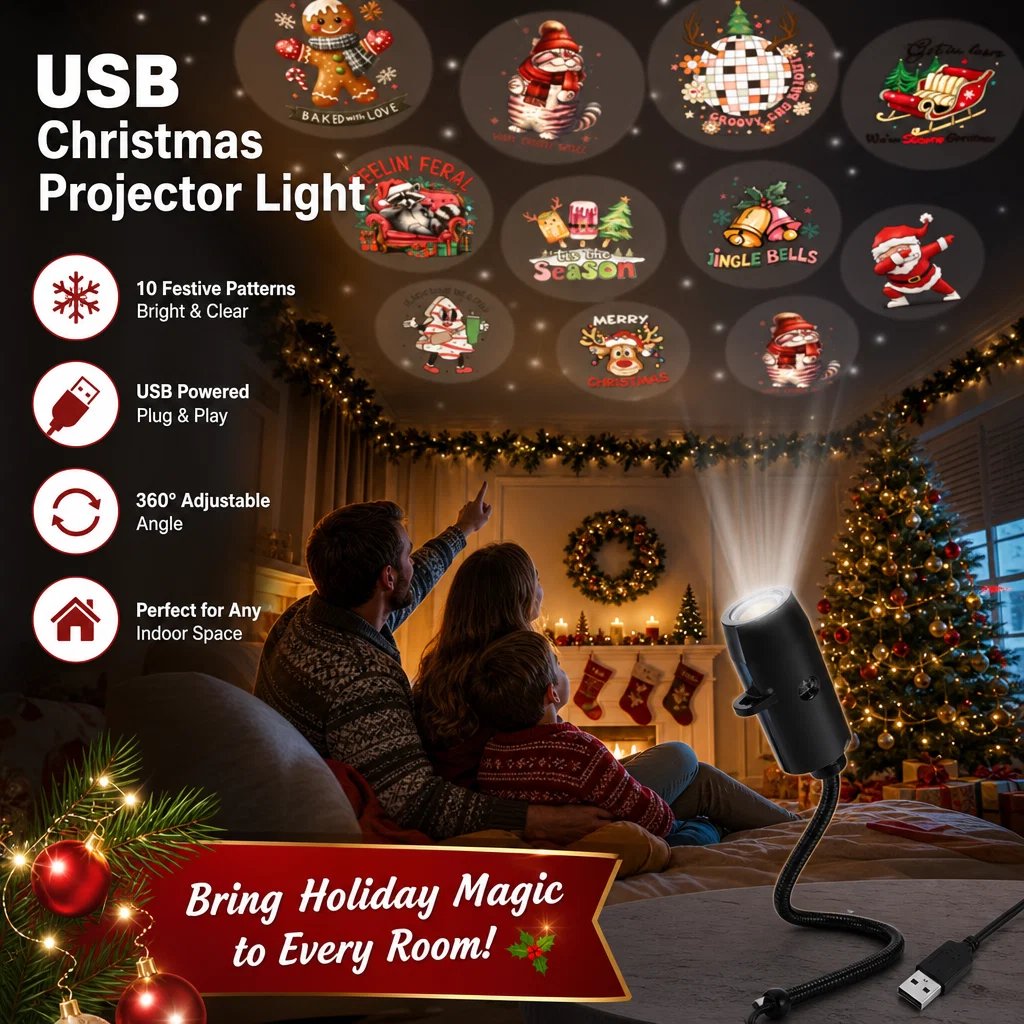 ✨Plug-&-Play HD Christmas Projector – 6 or 10 Festive Scenes(📦Buy 2 Free Shipping) - image 3