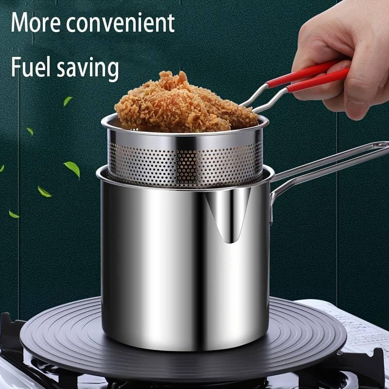 Stainless Steel Deep Fryer Set - 1-Person Mini Pot with Fry Pot, Filter Basket & Food Clip 🍳 - image 10
