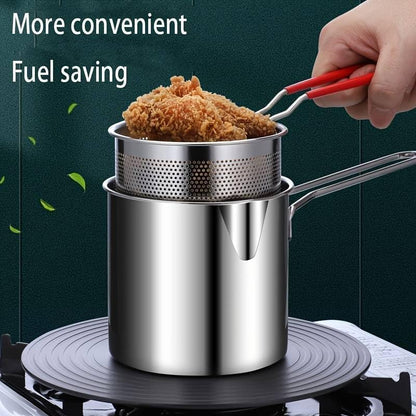 Stainless Steel Deep Fryer Set - 1-Person Mini Pot with Fry Pot, Filter Basket & Food Clip 🍳 - image 10