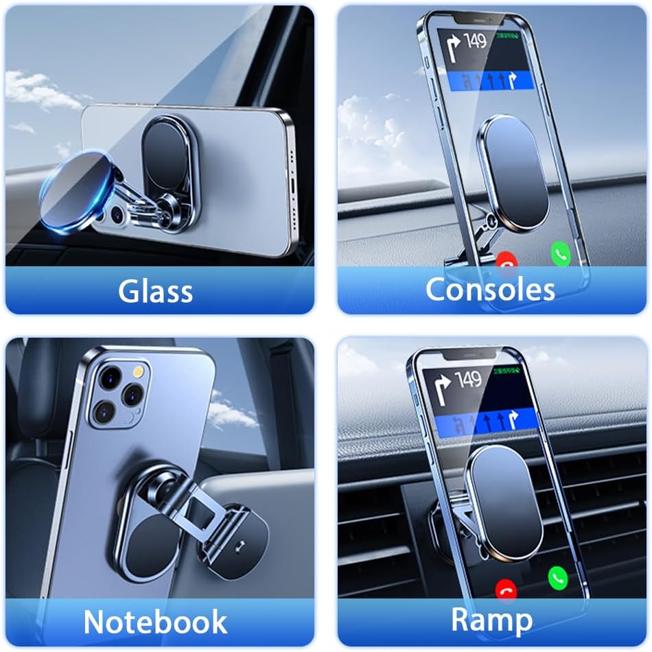 Foldable 360° Rotatable Metal Magnetic Car Phone Holder 🧲 - image 5