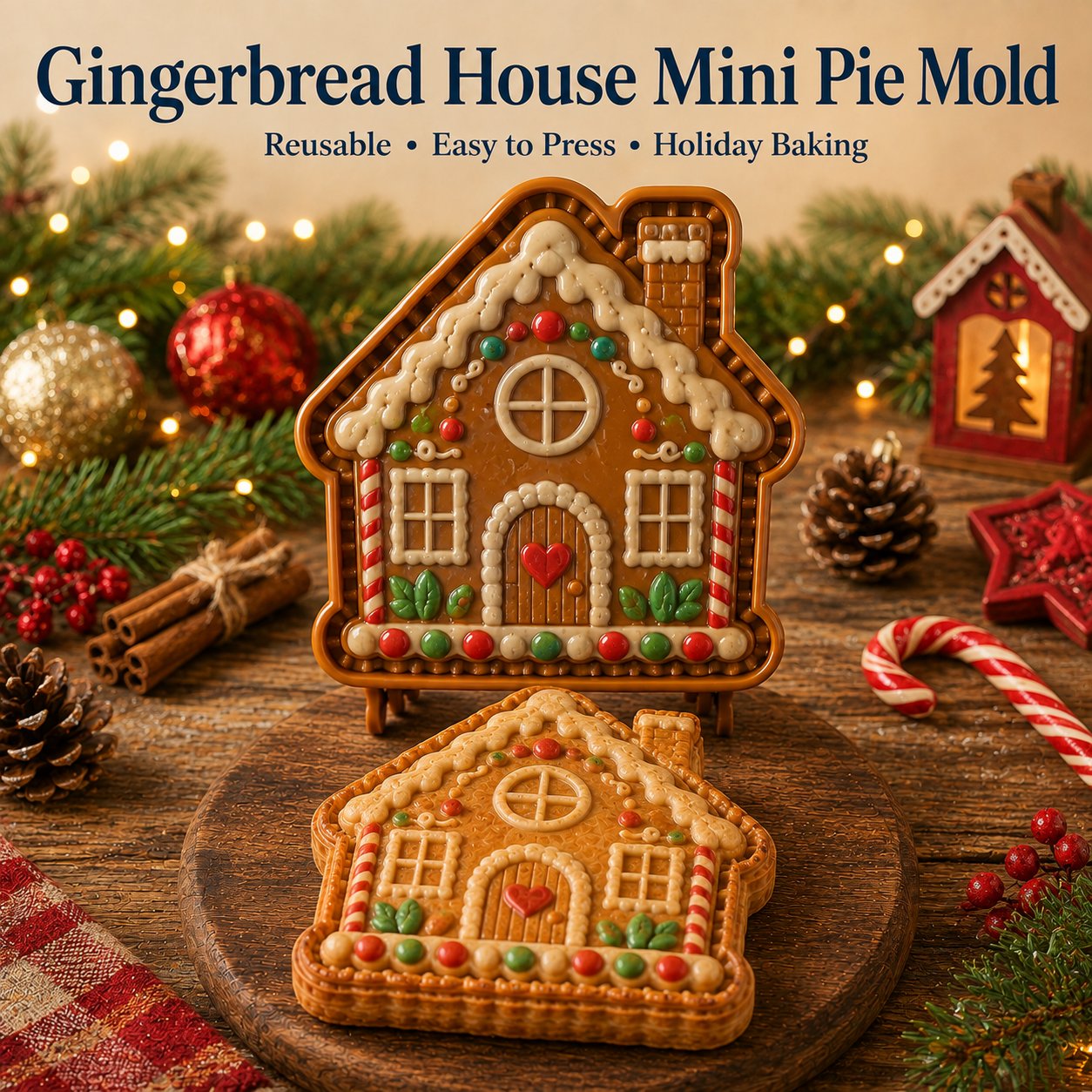 ⏳ Last Day 50% OFF – 🎄 9-Design Christmas Mini Pie Mold Collection | Reusable Embossed Molds for Shaping Detailed Santa, Snowman, Reindeer, Tree & Holiday Pies 🥧✨