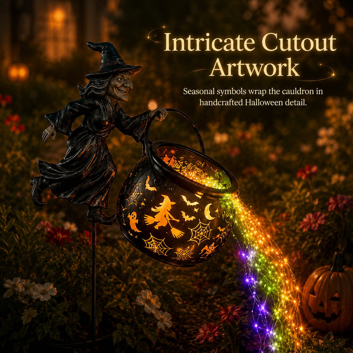 🔥Last Day 49% OFF🎃Halloween Witch Cauldron Garden Light - image 6