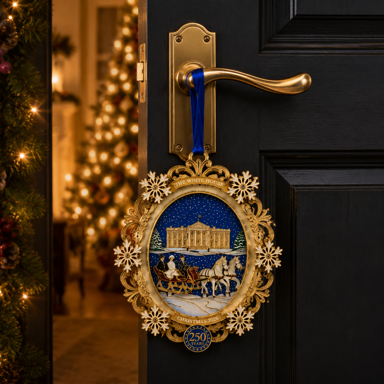 🔥Last 50pcs✨⏰ Limited anniversary edition✨49% OFF!🔥White House Snowy Christmas Night Commemorative Ornament