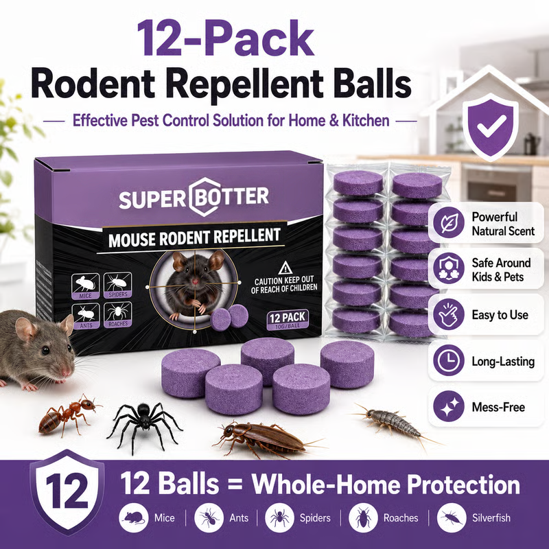 12-Pack Rodent Repellent Balls, Natural Pest Control🐭 - image 1