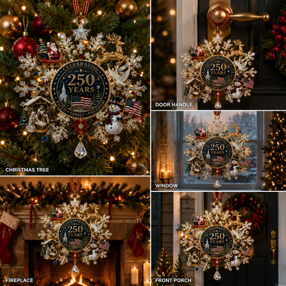 🔥Last 40 pcs✨⏰ Limited anniversary edition✨49% OFF!🔥Patriotic Limited Edition – Sparkling Christmas Commemorative Snowflake Ornament